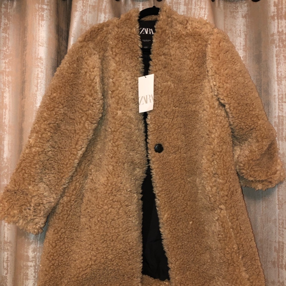 Brand NEW Zara Teddy Fur Coat
